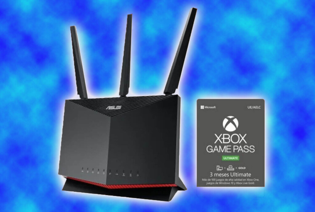 El router ASUS RT-AX86S AX5700 está en oferta en PcComponentes: baja 40 euros y llega con tres meses de regalo a Xbox Game Pass