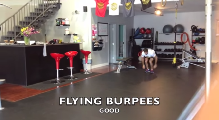 Flying burpees, con desplazamiento frontal