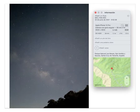 El iPhone si hace buenas fotografías de estrella, y eso que este ejemplo es con un iPhone 12 Pro