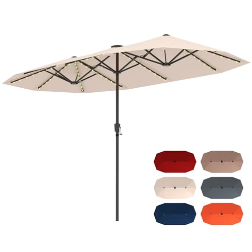 COSTWAY Sombrilla Terraza Exterior Doble 380×200 cm