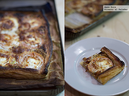 Tarta rápida de mostaza, tomate y queso de cabra. Receta