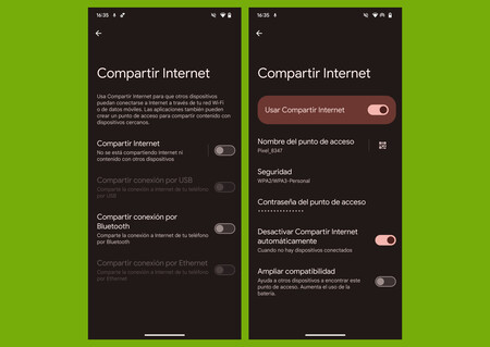 Android compartir Internet