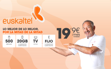 Euskaltel luce promoción con fibra a 500 Mbps, móvil con 20 GB y TV por 20 euros, pero no es low cost