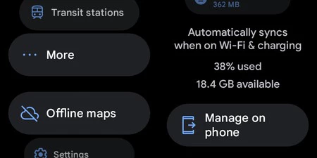 これは、Google マップの「オフライン マップ」機能が Wear OS 上でどのように見えるかです。 9to5Google のスクリーンショット