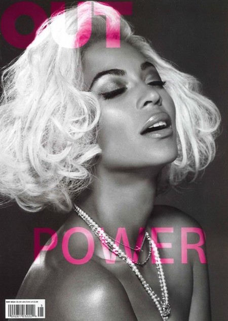Rubia, divina, sexy... todo lo tiene Beyoncé en la portada de la revista Out Magazine