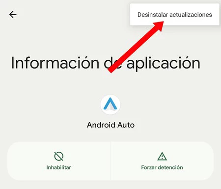 Desactualizar Android Auto