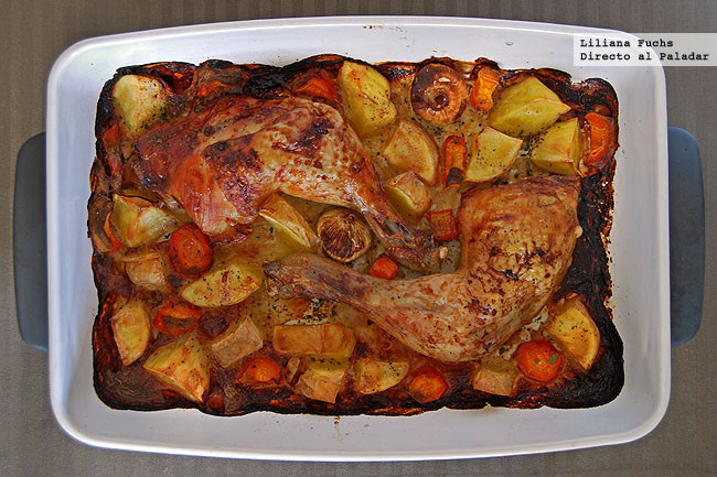 Pollo asado macerado en leche con patatas. Receta Pollo asado macerado en leche con patatas. Receta