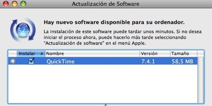 Actualización de seguridad para QuickTime