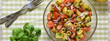 Ensalada de patata mediterránea: receta saludable vegana fácil y rápida