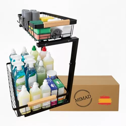 MIMAD Organizador Bajo Fregadero Multiusos Fácil de Montar 