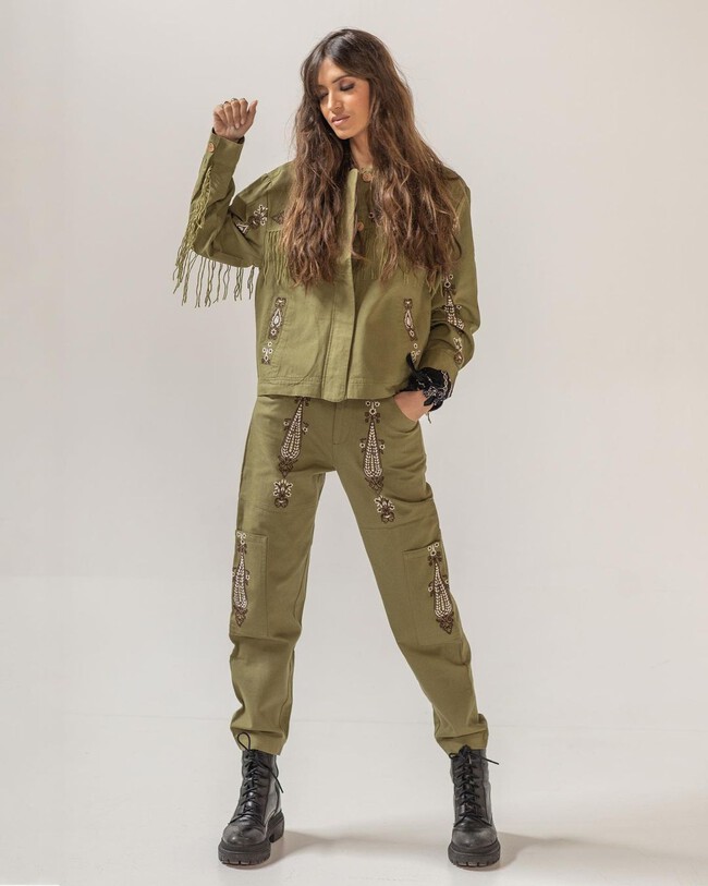 Pantaloni Saloos A Vita Alta Con Cravatta - Modello Marina Militare Taglia 50 - Gamba Larga