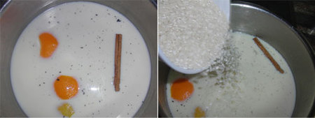 Preparación del arroz con leche