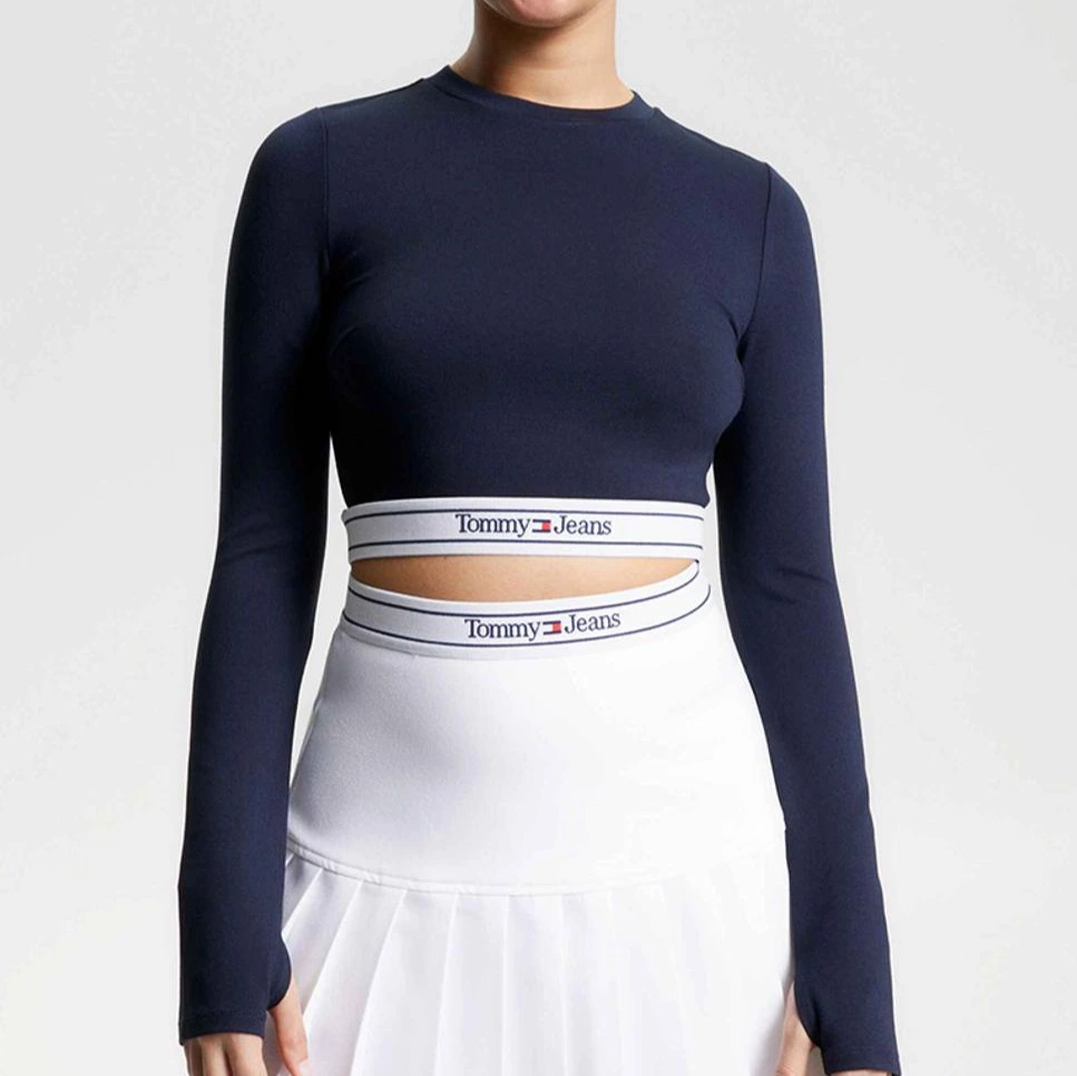 Top de mujer de manga larga tipo crop
