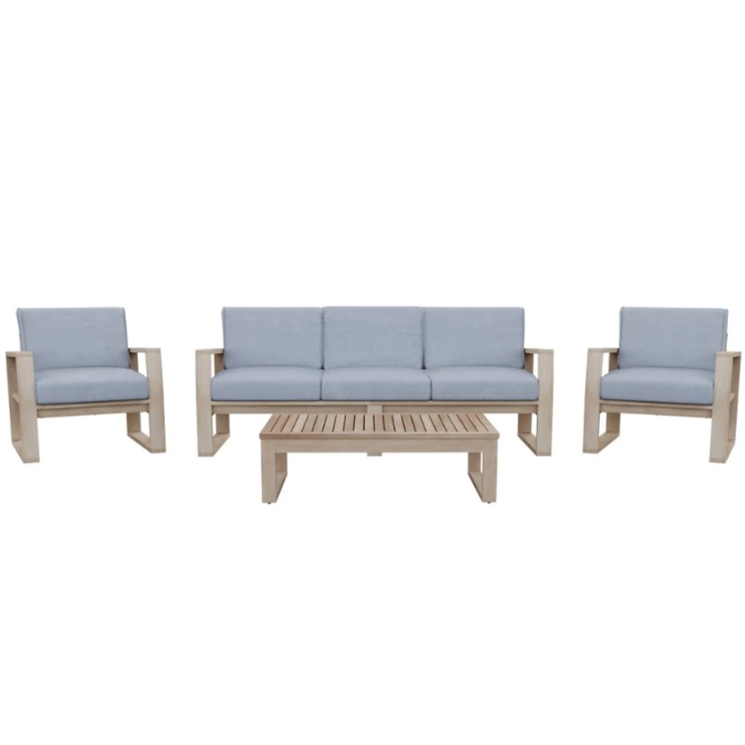 Set de porche Naterial Solaris de madera para 5 personas
