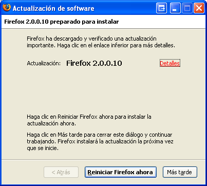 Firefox 2.0.0.10, otra actualización
