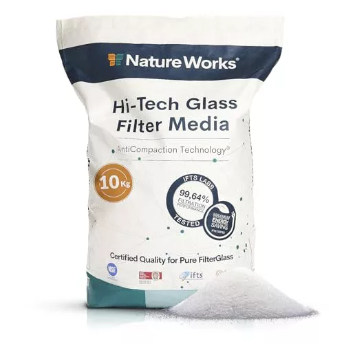 NATURE WORKS Arena de Vidrio Filtrante para Piscina con Poder de Filtración del 99,64%