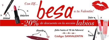 San Valentín: con Elf tus besos tendrán un 20% de descuento
