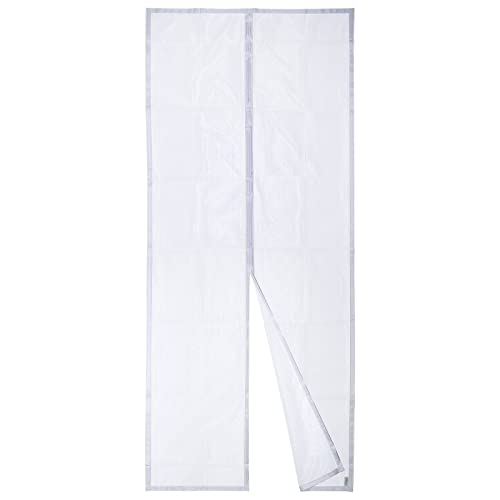 Mosquitera magnética para puerta de Apalus, cortina de malla, junta magnética de arriba a abajo con cierre automático, mantiene el aire fresco en el interior (80x200 CM, Blanco)