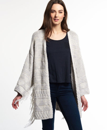 Kimono con flecos Top Nomad de Superdry para mujer Ecru Twist por 29,45 euros y envío gratis en eBay