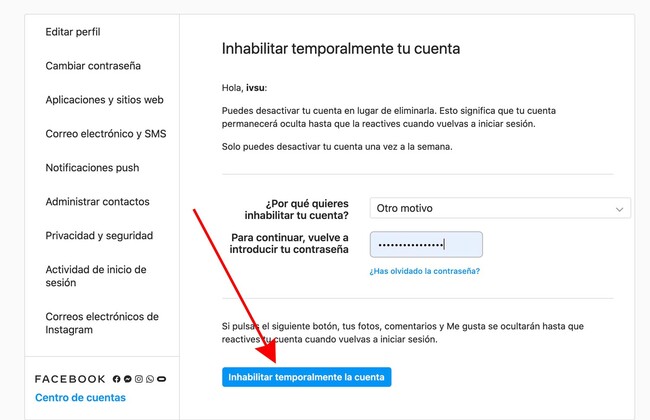 Cómo borrar tu cuenta de Instagram de manera temporal o para siempre