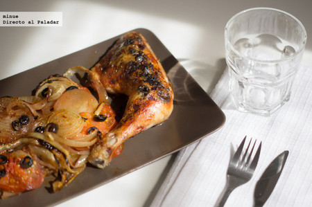 Receta de pollo al horno con aceitunas