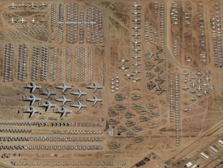 Cementerio de aviones militares en Tucson, Arizona