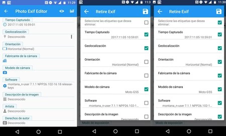 Eliminar Exif Android