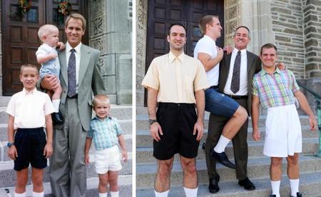 Tres hermanos recrean sus fotos de la infancia 18 años después