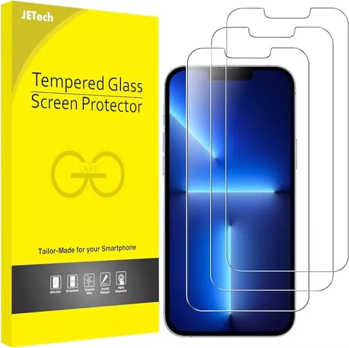 JETech Protector de Pantalla para iPhone 16e 2025, iPhone 13/13 Pro 6,1 Pulgadas, Cristal Vidrio Templado, 3 Unidades