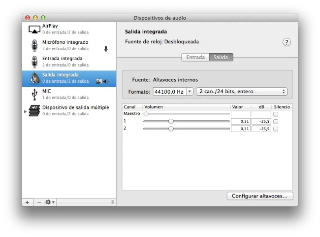 Configuración Midi