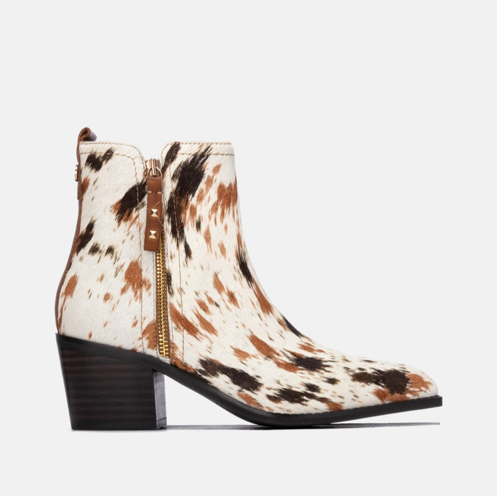 Botines de mujer con cremallera de piel 