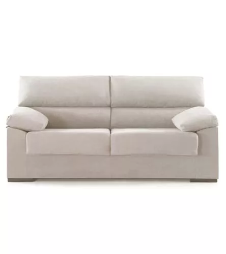 SWEET SOFA® - Sofá 3 plazas 180 cm Denver, sofá tapizado Antimanchas Beige, sofá desenfundable Estructura Madera (97 Altura x 85 Prof)