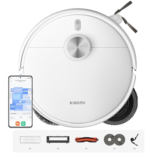 XIAOMI S40 Pro Robot Vacuum Cleaner - Brazos Extensibles Dobles para una Limpieza precisa, Potente succión de 15.000 Pa, cepillos antienredos, mopa con elevación automática, Control por App y Voz