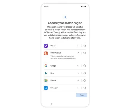 Android は 4 つの検索エンジンを提供していましたが、合計 12 の検索エンジンを提供することになります。