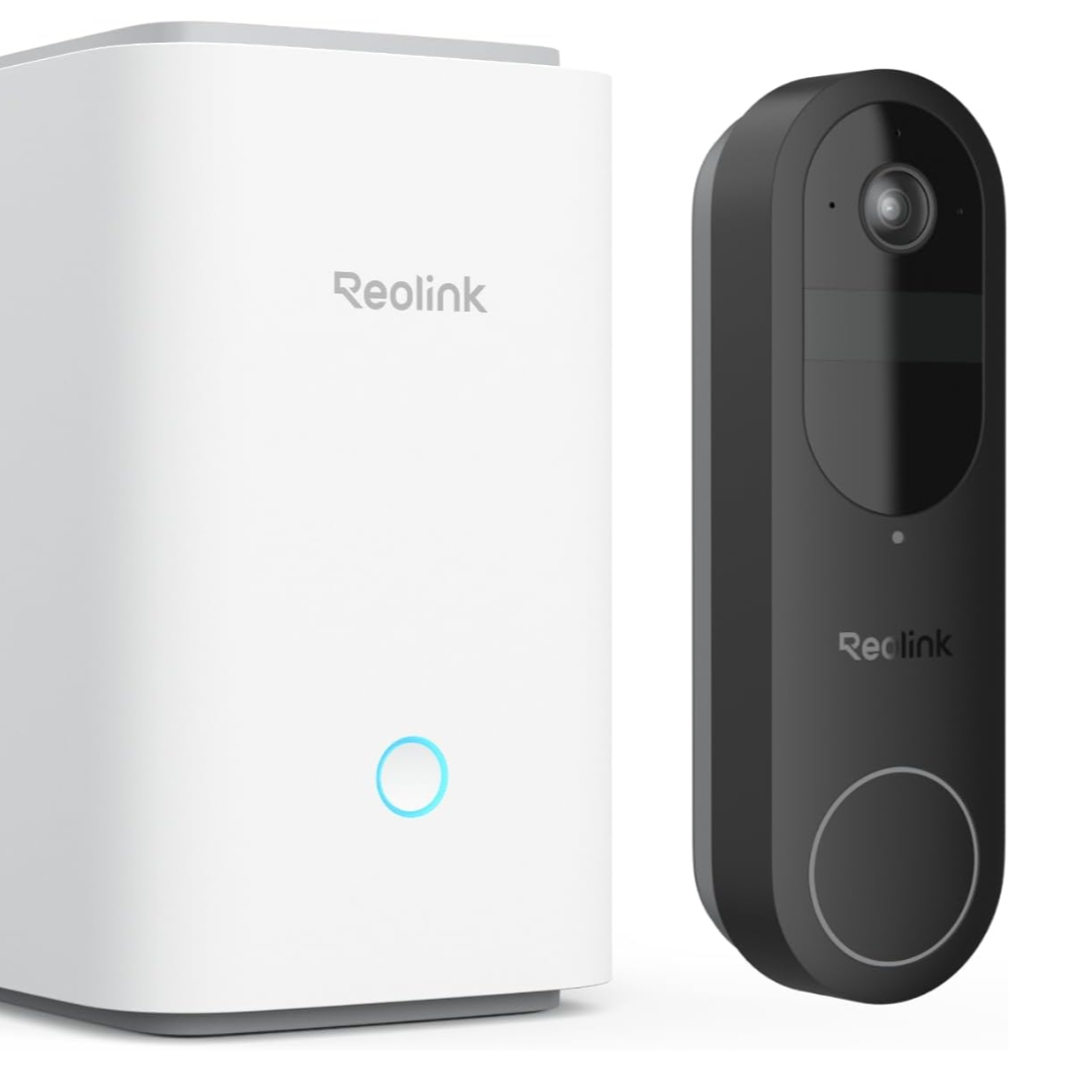 Timbre inteligente Reolink 2K con Hub con vídeo nítido, detección de personas, paquetes y vehículos, visión amplia de 150° × 150° y conectividad Wi‑Fi dual. Precio original: 299,99 €.