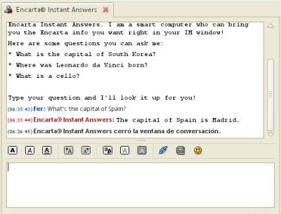 Consulta la encarta vía mensajería instantánea
