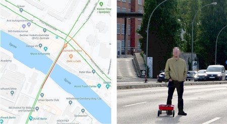 Un artista engaña a Google Maps y crea un atasco virtual con 99 móviles y una carretilla... en una calle desierta