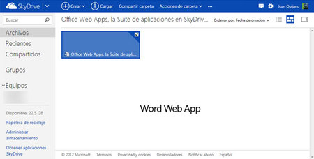 Office Web Apps, la Suite en SkyDrive: editando con Word