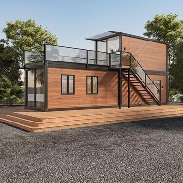 Amazon tiene una casa prefabricada de dos plantas y azotea lista para vivir por menos de 18.000 euros