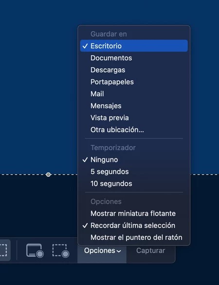 Grabar Pantalla Mac Opciones