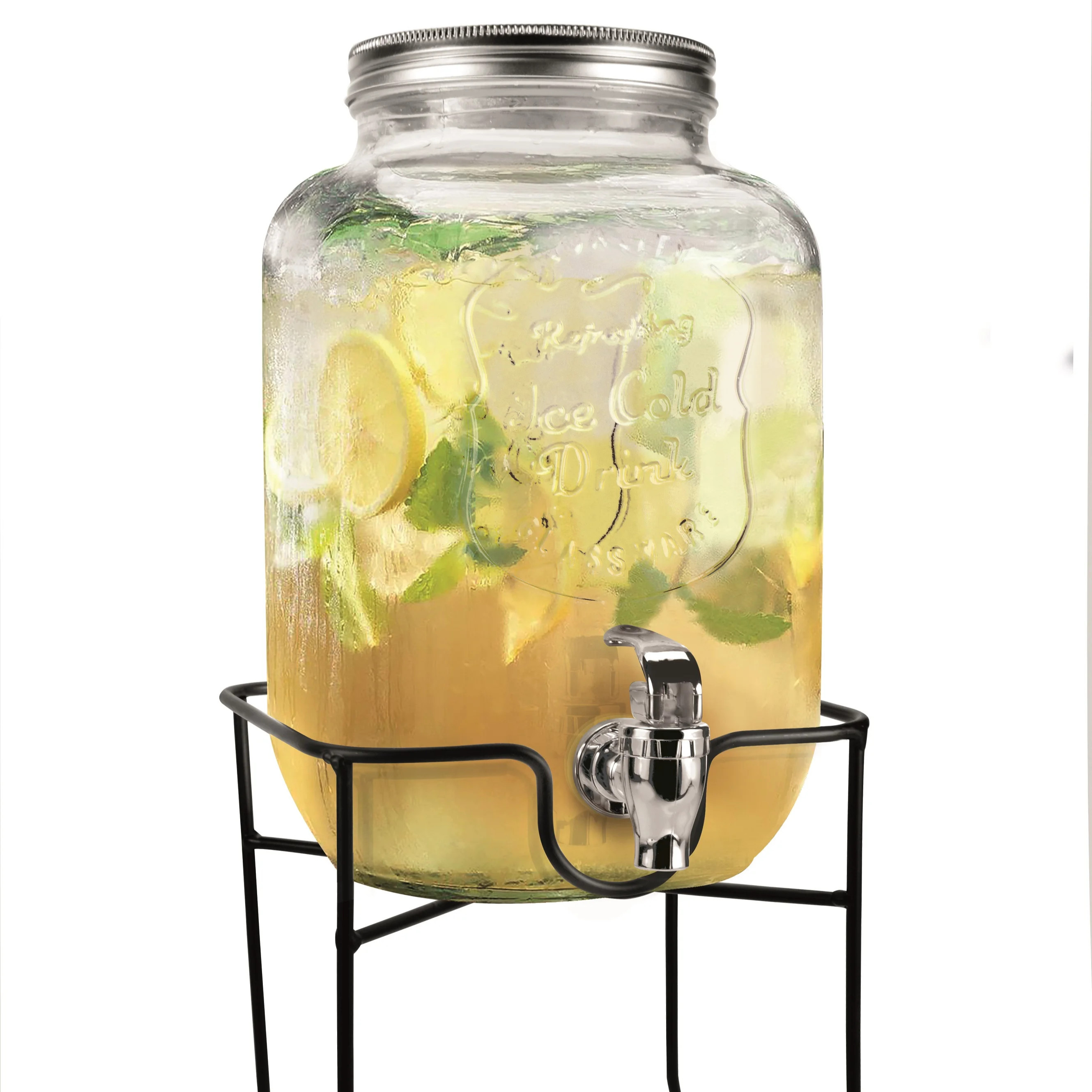 ELEGANTE DISPENSADOR DE BEBIDAS DE CRISTAL CON GRIFO