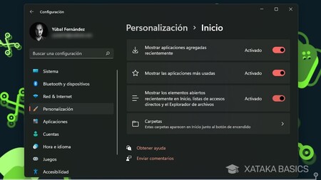 Personalizacion Inicio