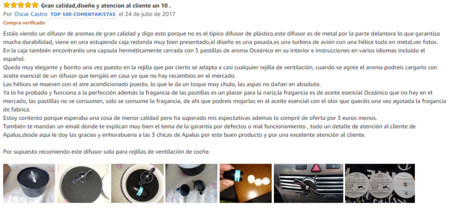 Captura comentario en Amazon