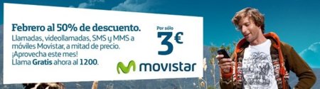 Llamadas y mensajes a mitad de precio con Movistar en Febrero