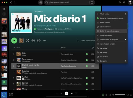 Ajustes en Spotify