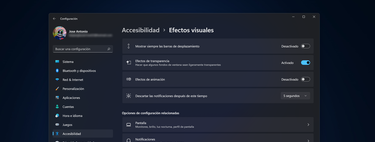 Cómo desactivar las animaciones y las transparencias de Windows 11 para ahorrar en RAM y recursos