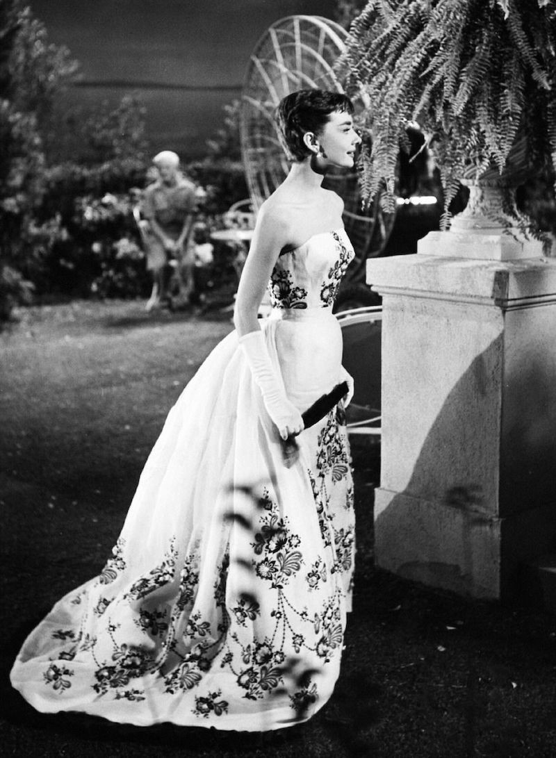 audrey hepburn white gown