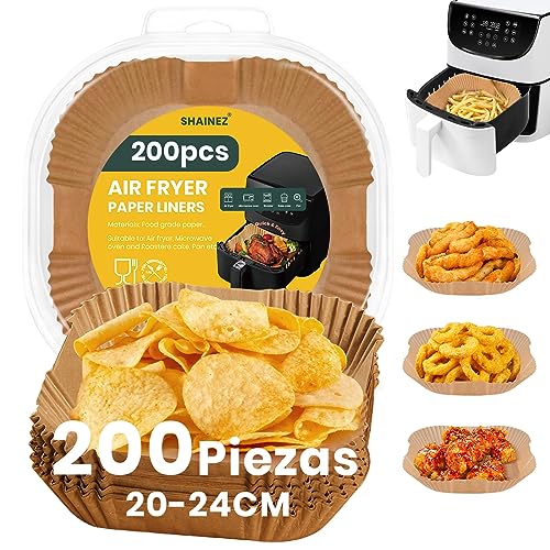 200 Piezas Papel Freidora Aire Cuadrado, 20CM