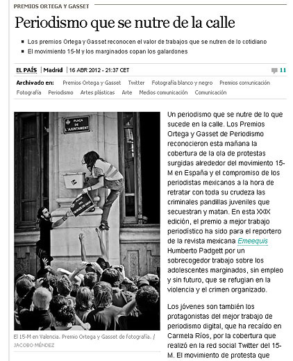 Jacobo Méndez Díez: Ganador de los Premios Ortega y Gasset en la categoría de periodismo fotográfico