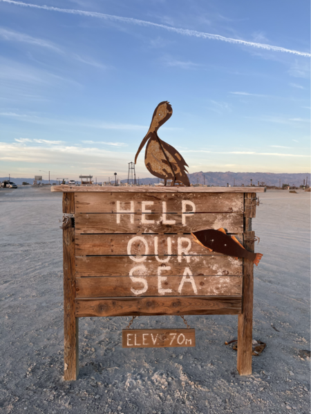 Placa sobre a preservação do Salton Sea